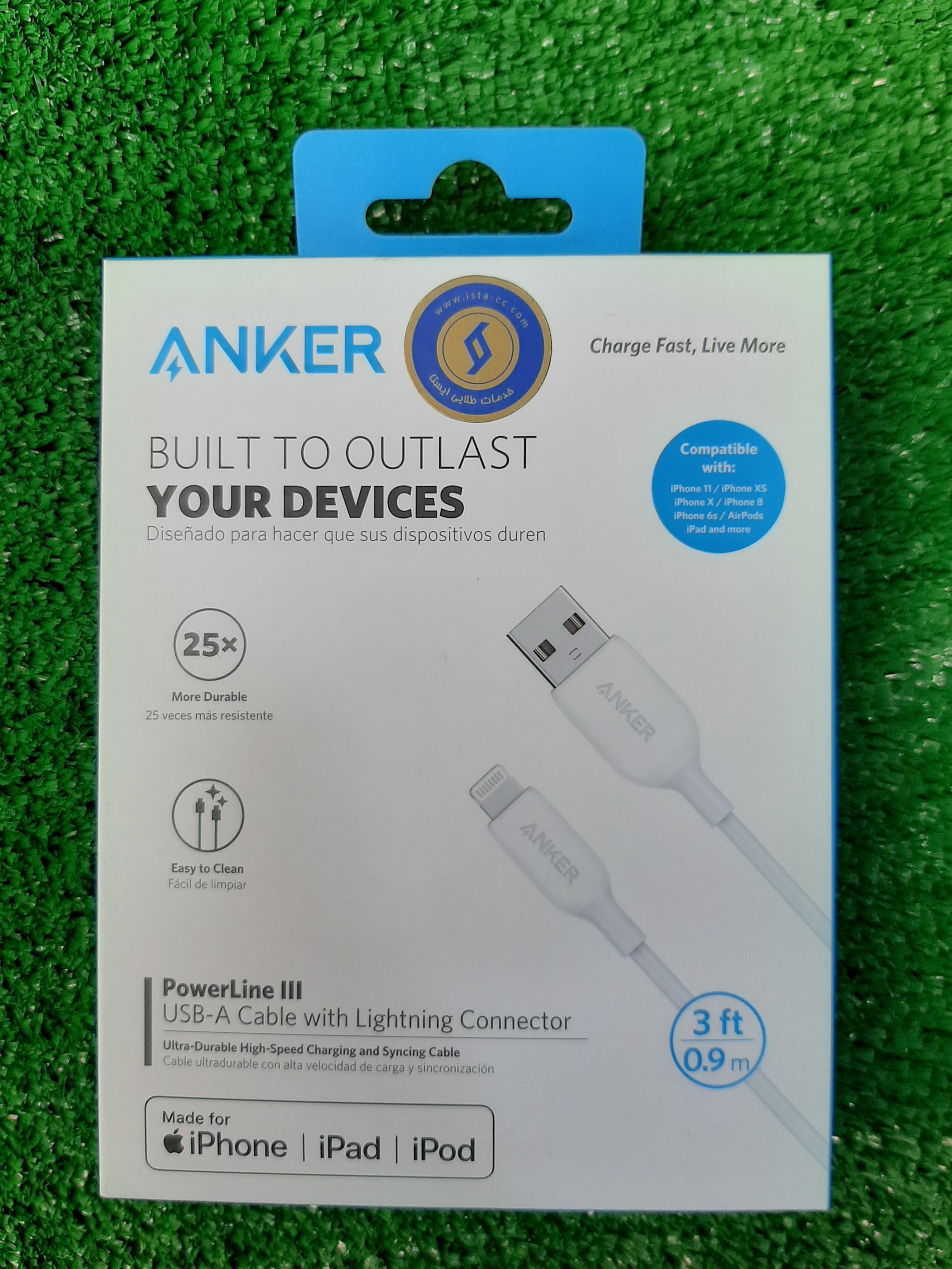 کابل usb-A به لاتینینگ انکر powerline  III